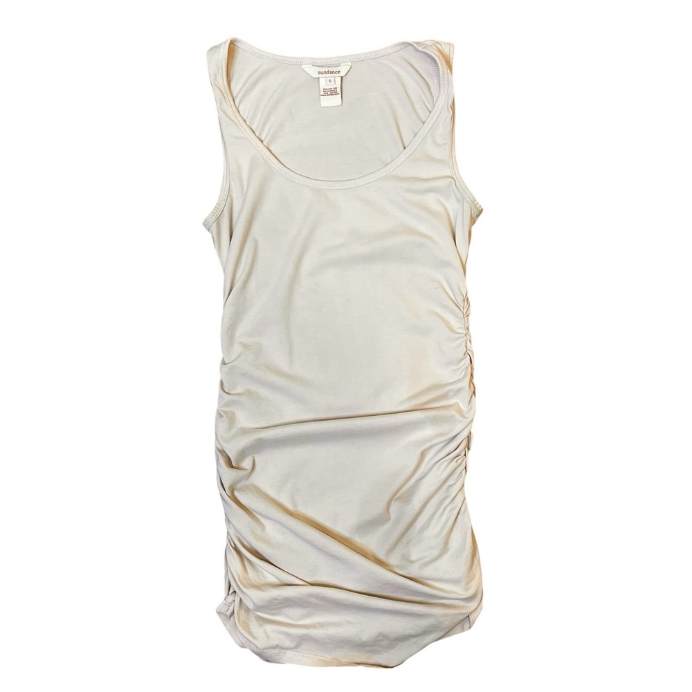 Sundance Ruched Draped Tank‎ Top Tunic Top in Peach / Nude Size S Minimalist